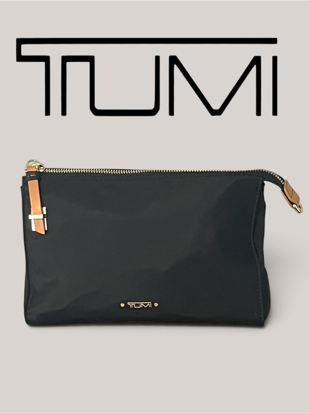 TUMI Voyageur Basel Makeup Costmetic Pouch Bag Travel Black